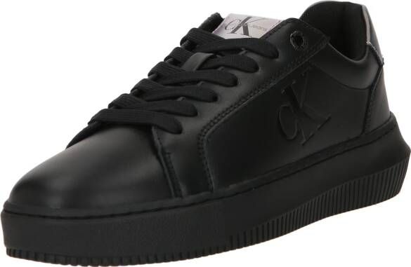 Calvin Klein Jeans Chunky Cupsole Veterschoenen van Leer Black Dames