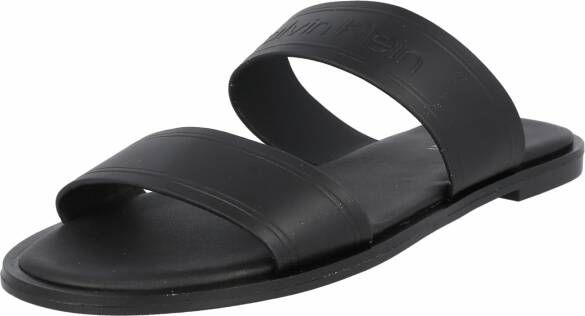 Calvin Klein Sandalen Almond Flat 2Bar Slide-Hf in zwart