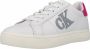 Calvin Klein Witte polyester sneakers met veters print contrastdetails logo White - Thumbnail 4