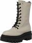 Calvin Klein Beige Leren Flatform Mid Lace-Up Laarzen Beige Dames - Thumbnail 4