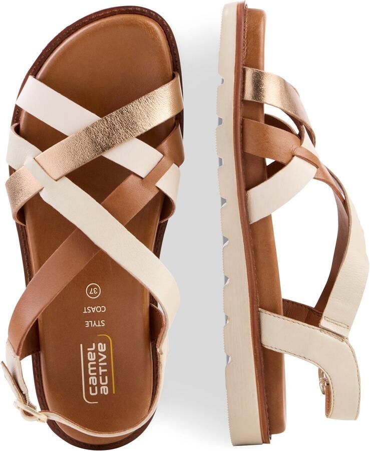 CAMEL ACTIVE Sandalen met riem crème bruin - Foto 3