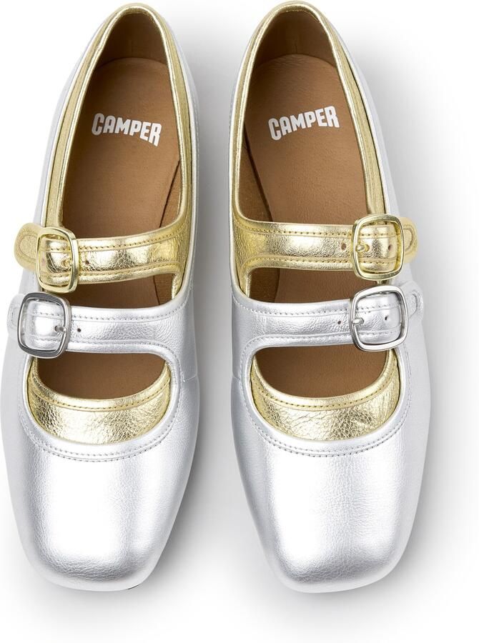 CAMPER Ballerina met riempjes 'Casi Myra' goud zilver - Foto 2
