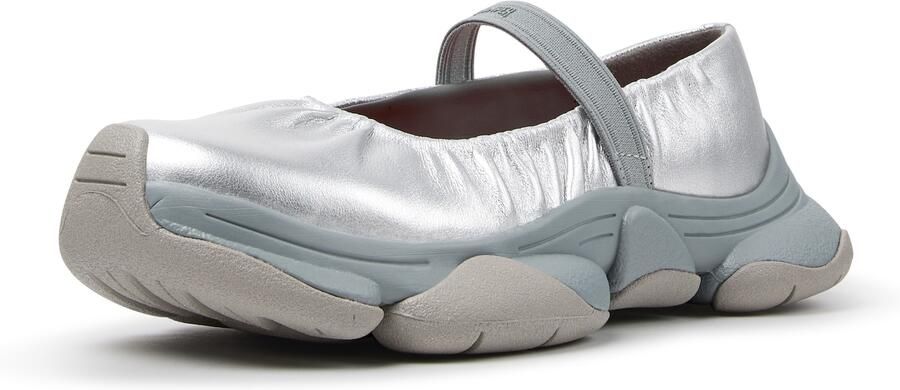 CAMPER Ballerina met riempjes ' Karst 2 ' zilver