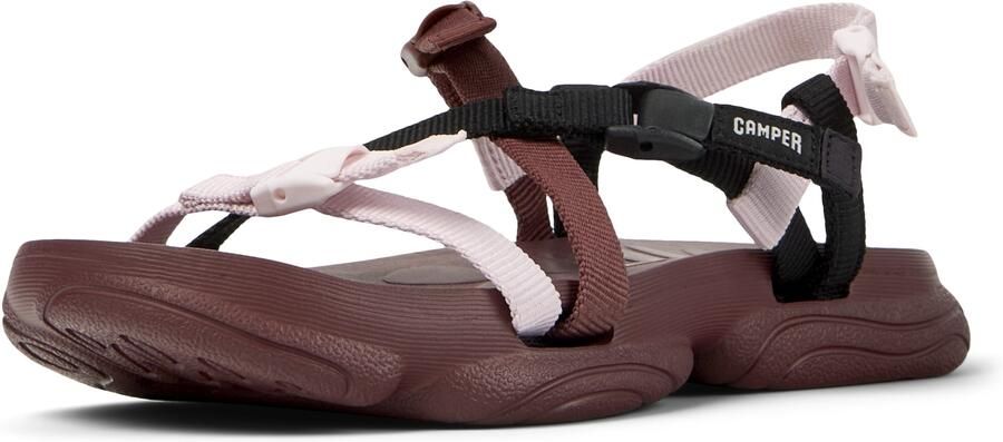 CAMPER Sandalen met riem ' Karst ' bruin rosa zwart