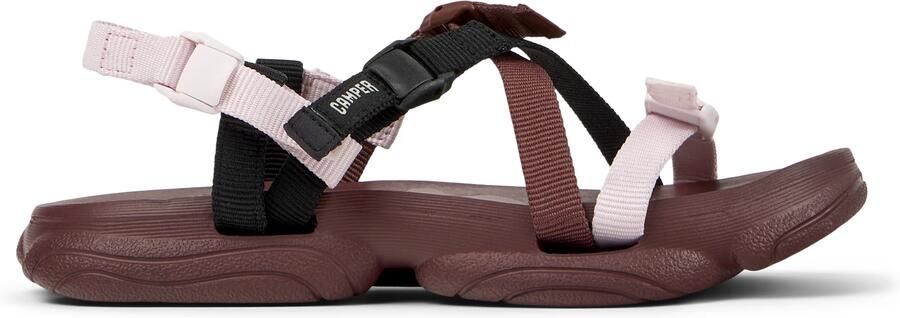 CAMPER Sandalen met riem ' Karst ' bruin rosa zwart - Foto 5