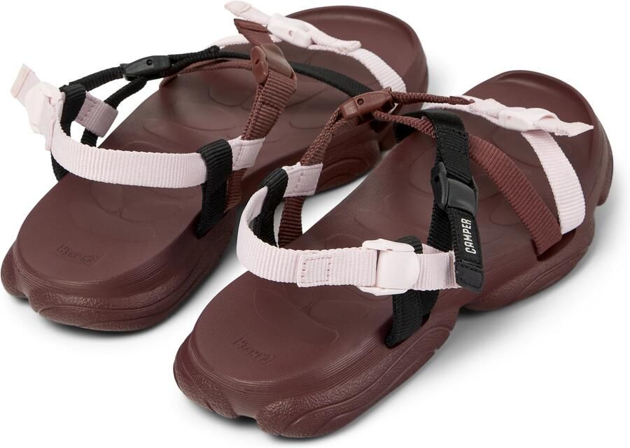 CAMPER Sandalen met riem ' Karst ' bruin rosa zwart - Foto 3