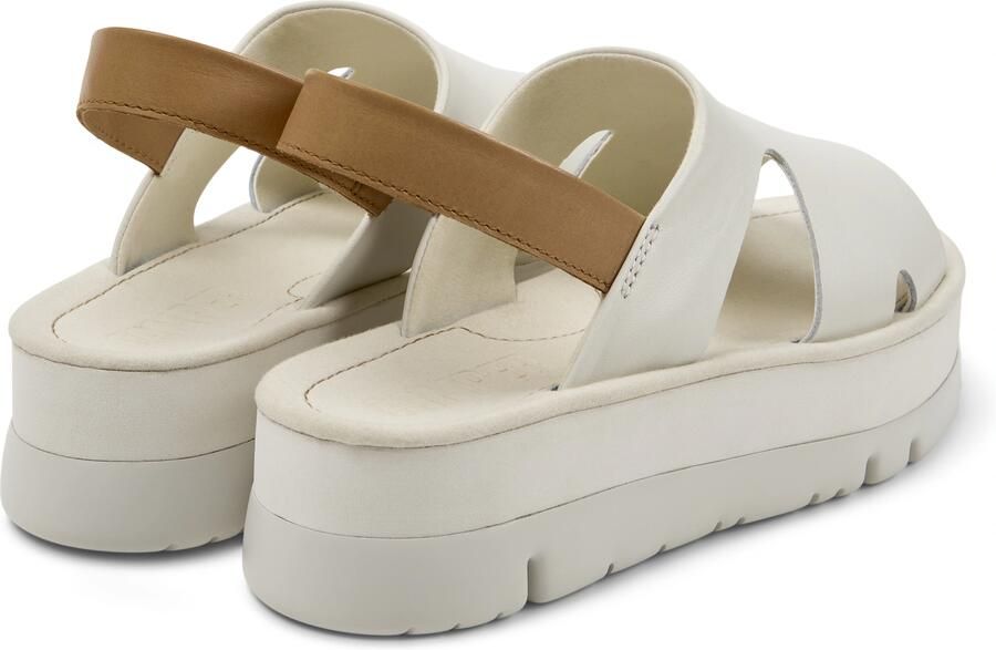 Beetle Platform Sandal Leather Wo White Flat Sandals - Foto 3