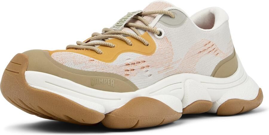 CAMPER Sneakers laag 'Karst 2' goudgeel lichtgrijs kaki oranje