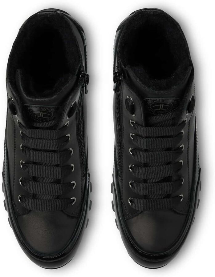 Candice Cooper Leather ankle sneaker Janis Strip Plus Chic FUR Black Dames - Foto 4