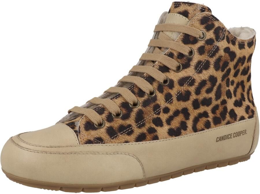 Candice Cooper Sneakers hoog 'Plus Fur' beige zwart