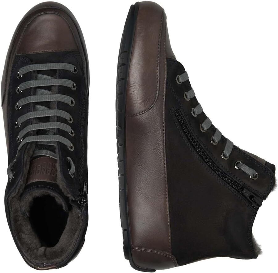 Candice Cooper Gepolijste leren en suède enkelsneakers - Foto 2