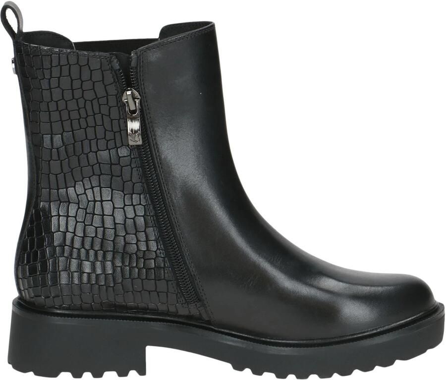 Caprice Chelsea-boots blokhak enkellaarsjes met reptielenprint