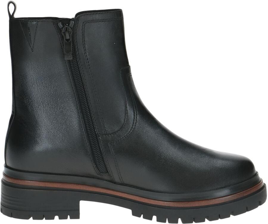 Caprice Chelsea-boots blokhak enkellaarsjes met decoratieve ritssluiting aan de buitenkant
