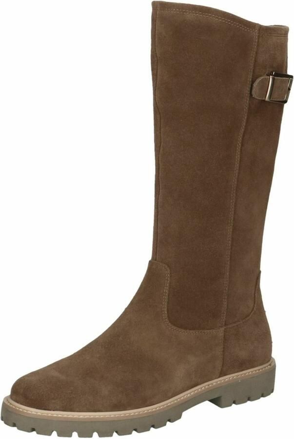 Caprice Brown Lange Laarzen Beige Suede Dames Beige