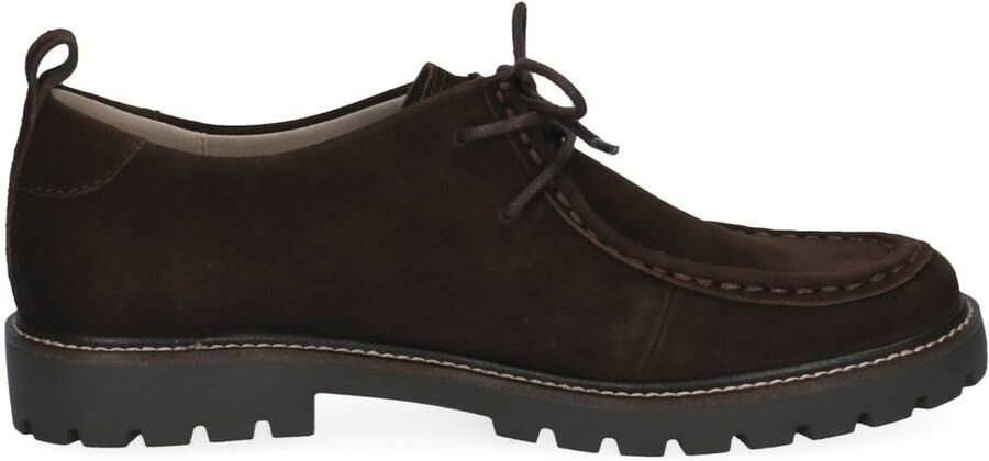Caprice DK Brown Veterschoenen Donker Bruin Suede Dames Donker Bruin