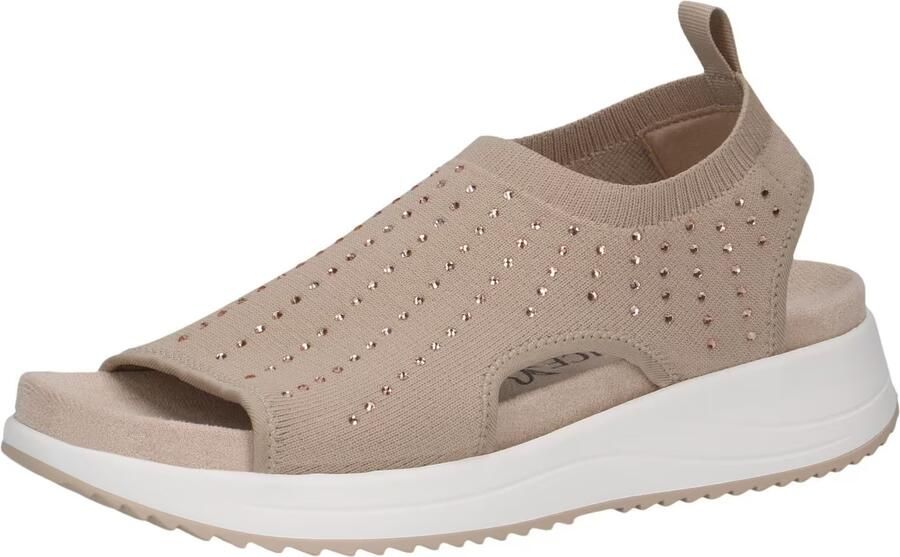 Caprice Plateausandalen sleehak instapper comfortschoen met glanzende strassstenen