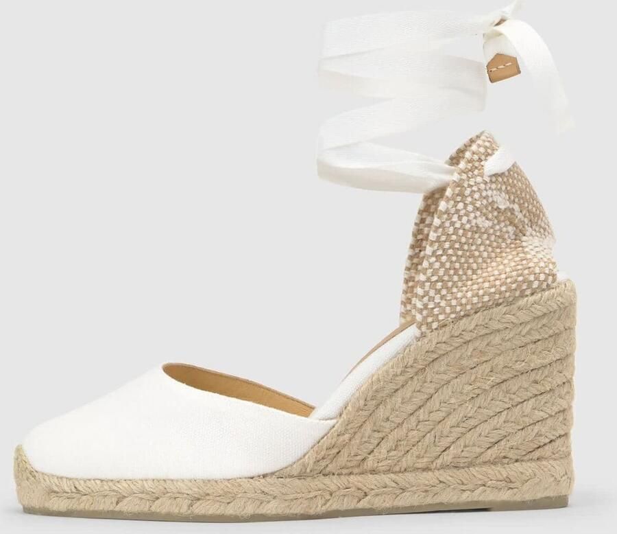 Castañer Witte Espadrille Sneakers met Enkelveters White Dames