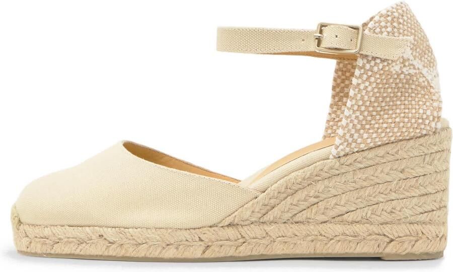 Castañer Ivoor Katoenen Espadrilles met Sleehak