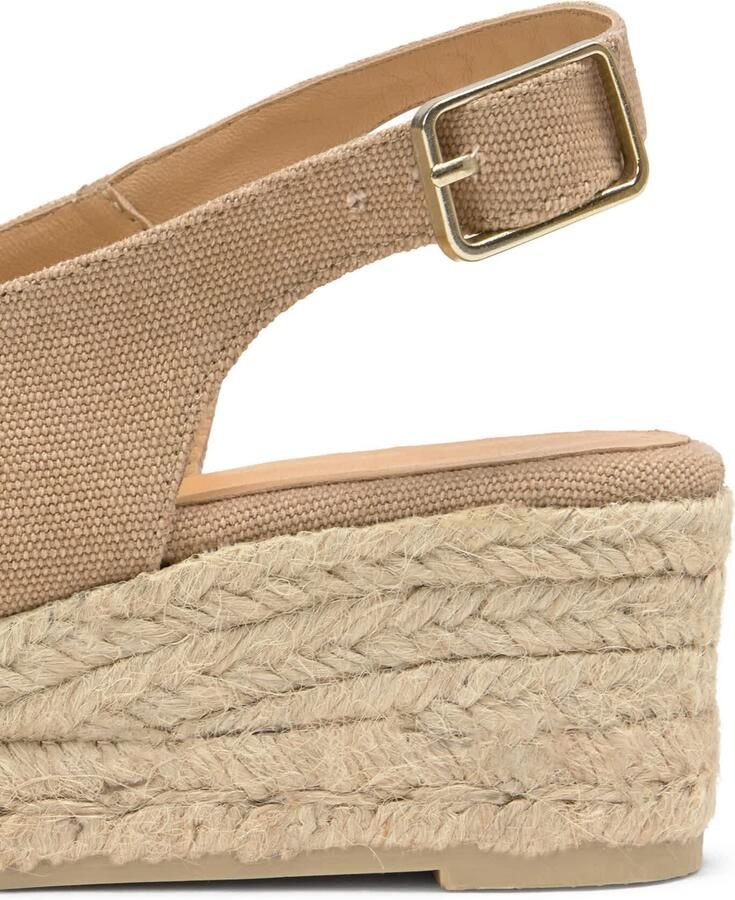 Castañer Canvas Sleehak Espadrilles met Open Neus Beige Dames - Foto 10