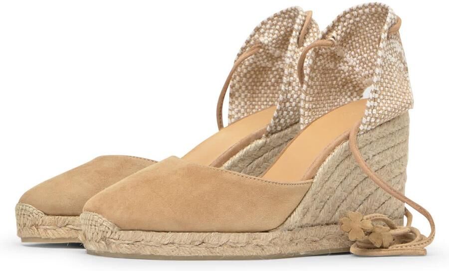 Castañer Beige Sandalen met Gevlochten Raffia Sleehak Beige Dames - Foto 4
