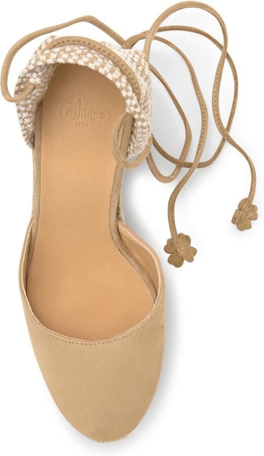 Castañer Beige Sandalen met Gevlochten Raffia Sleehak Beige Dames - Foto 5