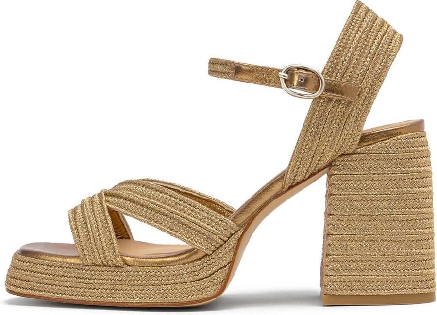 Castañer Gouden Hak Espadrilles voor Vrouwen Beige Dames