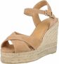 Castañer Beige Sleehak Sandalen met Kruisbanden Beige Dames - Thumbnail 4