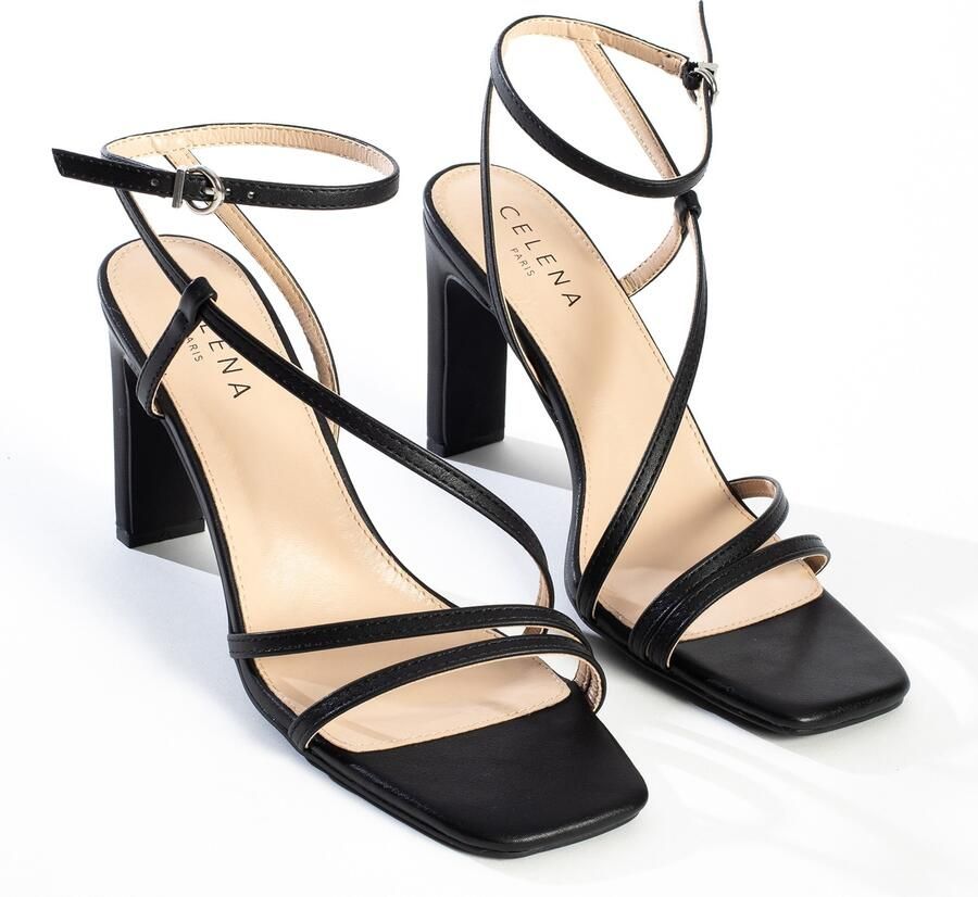Celena Sandalen met riem 'Cai' zwart - Foto 5