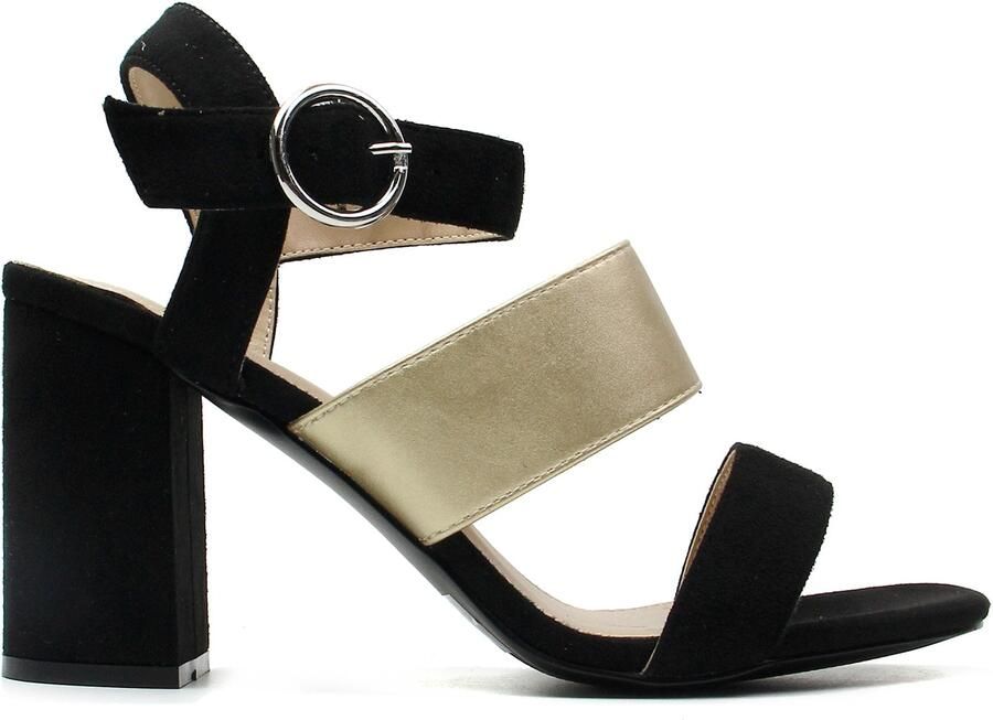 Celena Sandalen met riem 'Charlyn' goud zwart - Foto 5