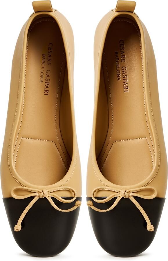 CESARE GASPARI Ballerina beige zwart - Foto 2
