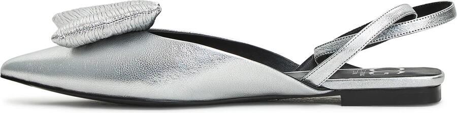 Cesare Gaspari Zilveren Slingback Ballerina Platte Zool Gray Dames - Foto 6