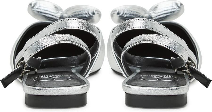 Cesare Gaspari Zilveren Slingback Ballerina Platte Zool Gray Dames - Foto 3
