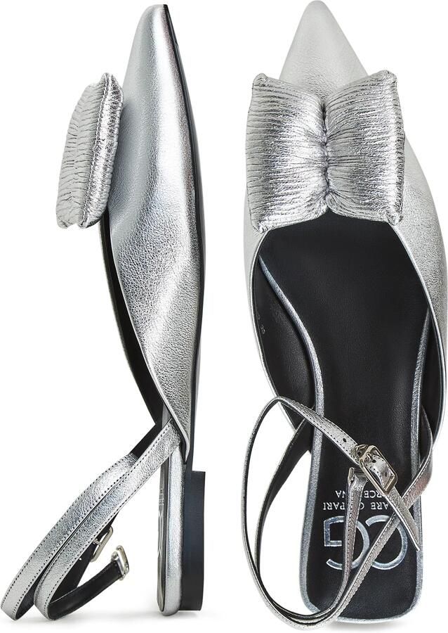 Cesare Gaspari Zilveren Slingback Ballerina Platte Zool Gray Dames - Foto 2