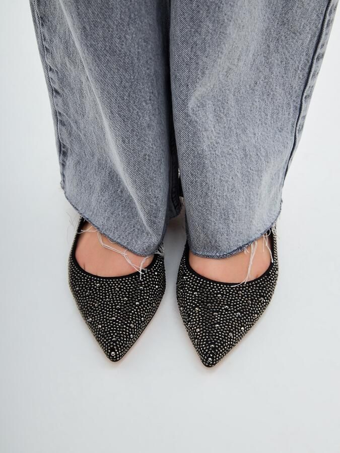 Cesare Gaspari Jewel Slingback Ballet Pumps Black Dames - Foto 4