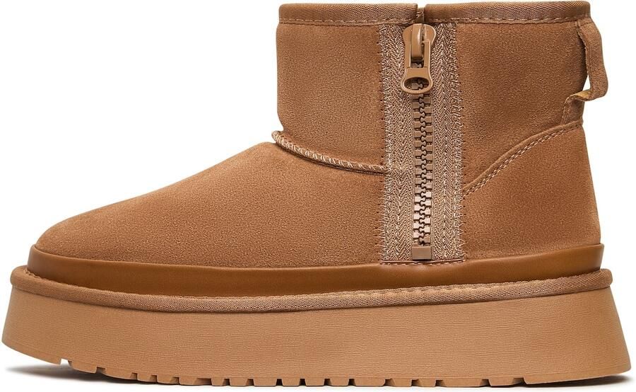 Cesare Gaspari Suede Platform Enkellaarzen Lumi Beige
