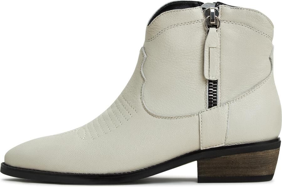 Cesare Gaspari Luxe Leren Cowboy Laarzen Ivoor Beige Dames - Foto 1