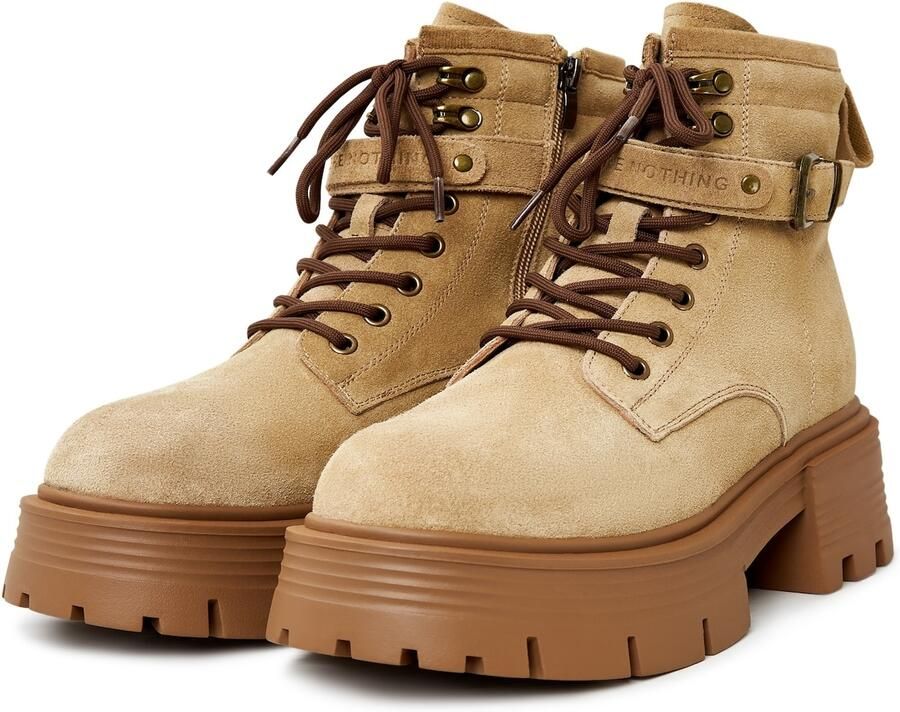 Cesare Gaspari Stijlvolle Platform Enkellaarzen Beige Dames - Foto 3