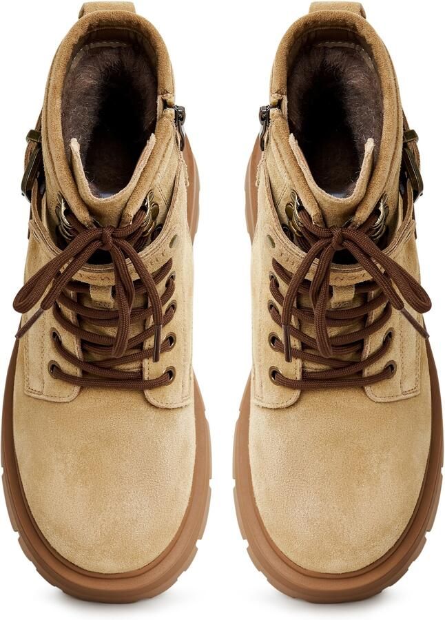 Cesare Gaspari Stijlvolle Platform Enkellaarzen Beige Dames - Foto 6