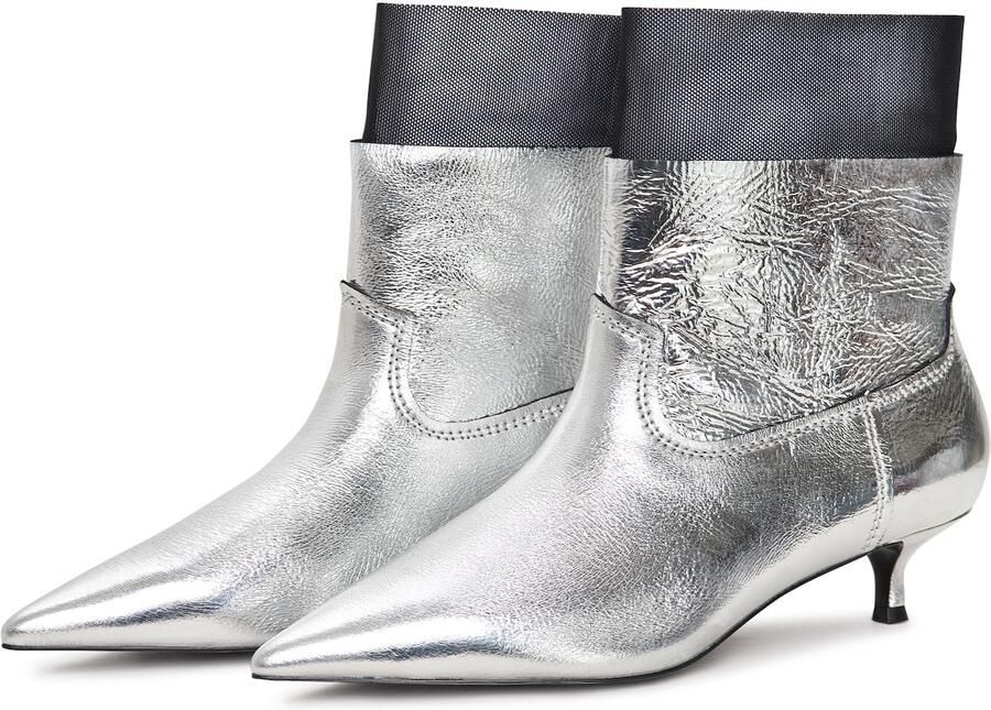 Cesare Gaspari Enkellaarsjes met Kitten Heel Rhodopis Metallic Silver - Foto 5