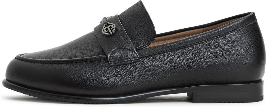 Cesare Gaspari Zwarte leren blokhak loafers - Foto 6