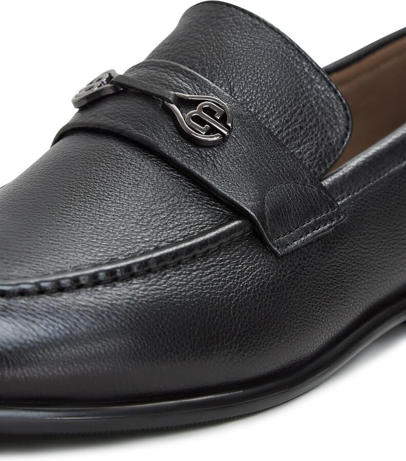 Cesare Gaspari Zwarte leren blokhak loafers - Foto 2