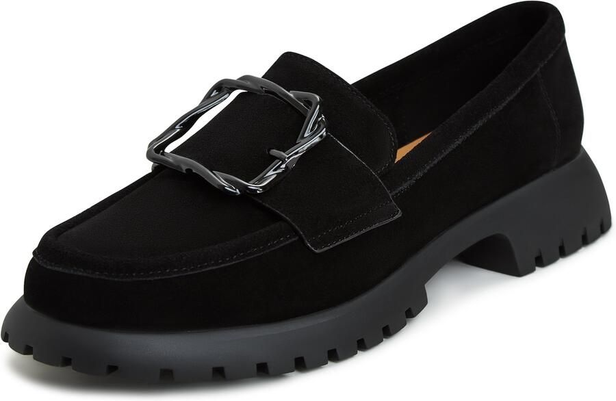 Cesare Gaspari Elegante Platform Loafers in Zwart Black Dames