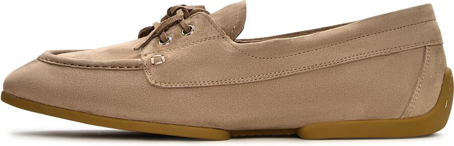 Cesare Gaspari Suede Lace-Up Loafers Beige