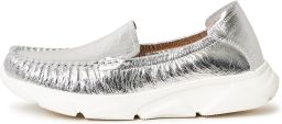 Cesare Gaspari Leren Platform Mocassins Alisa Zilver
