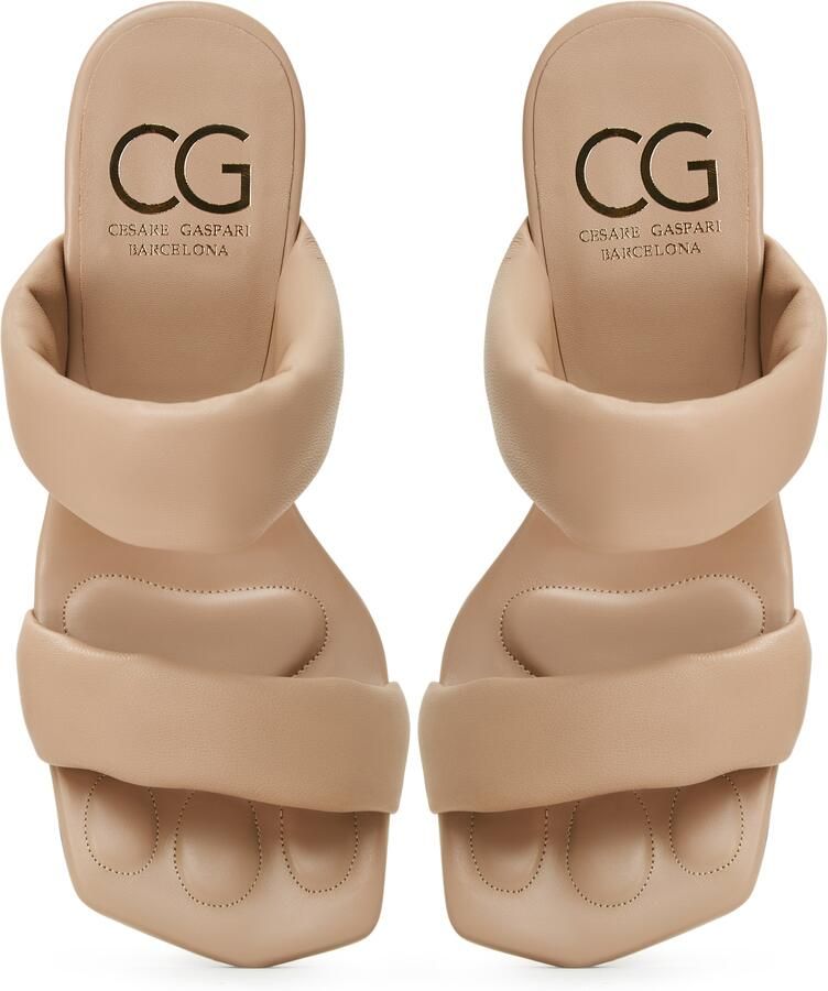 Cesare Gaspari Sandalen met blokhak Isla Beige - Foto 3