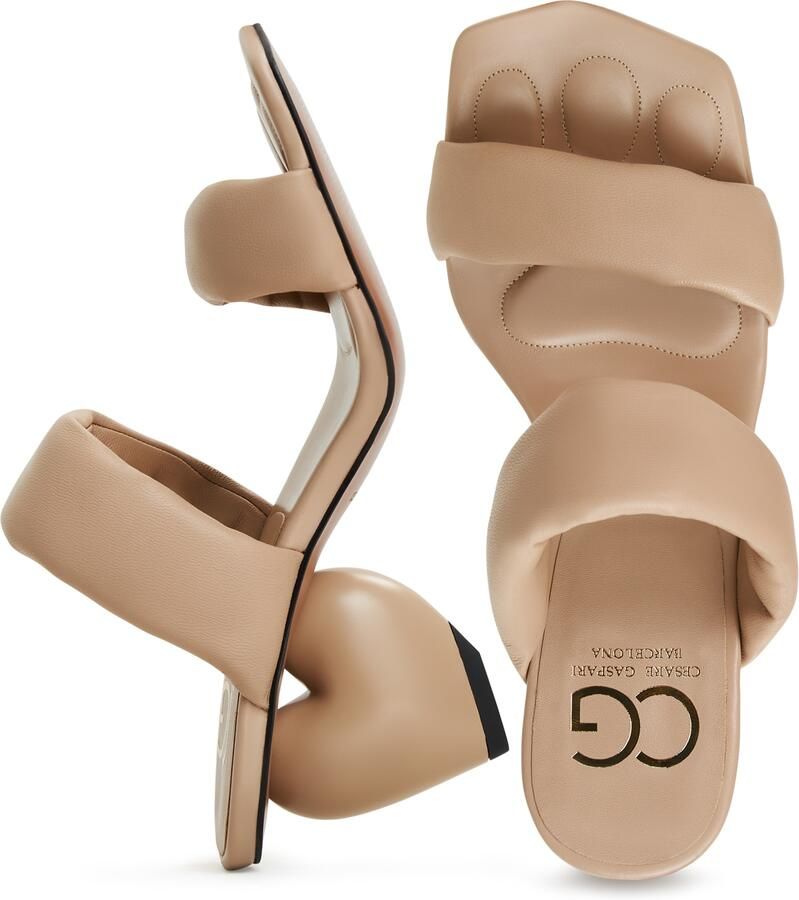 Cesare Gaspari Sandalen met blokhak Isla Beige - Foto 2