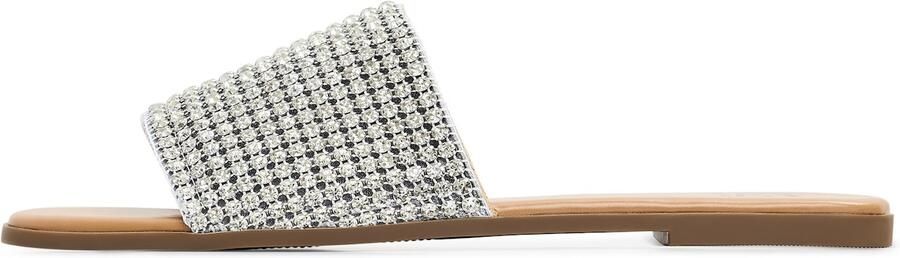 Cesare Gaspari Luxe Platte Zool Pantoffels Zilver Gray Dames