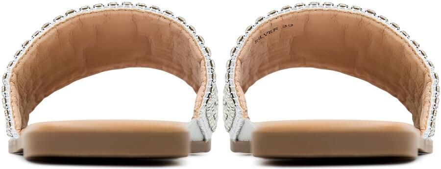Cesare Gaspari Luxe Platte Zool Pantoffels Zilver Gray Dames - Foto 4