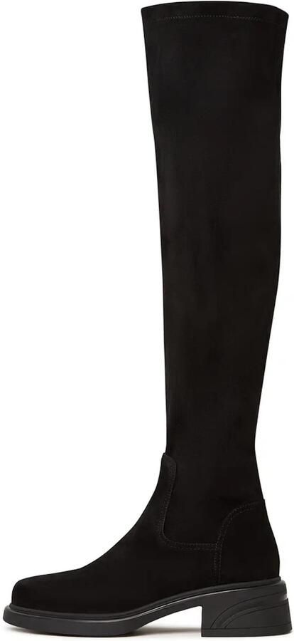 Cesare Gaspari Chique Suède Overknee Laarzen Black Dames