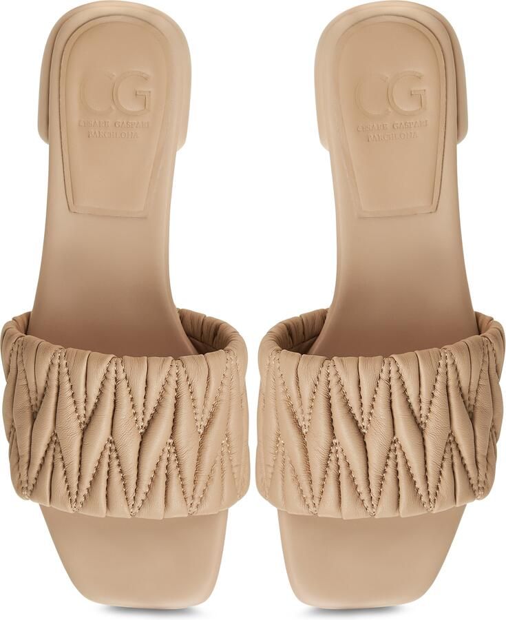 Cesare Gaspari Block Heeled Slippers Stephanie Beige Dames - Foto 2